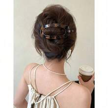 1pc Women 12cm/4.72in Large Bright Jelly Color Black Brown Amber Lightweight Plastic Hair Clips, Fashionable Versatile High-End Elegant Simple Minimalist Solid Color Hair Accessories Suitable For Daily Outing, Leisure, Party, Commute, Hair Bun, Hair Washing, Makeup, Outfit Matching,Banana Hair Clip