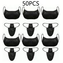 20 Stück/50 Stück Einweg-Vliesbüstenhalter, Trägertops für Spa, Sauna und Schönheitssalons, sortierte Farben. 20er-Set beinhaltet 10 Höschen und 10 Büstenhalter, 50er-Set beinhaltet 25 Höschen und 25 Büstenhalter - Schwarz - Übersicht 9