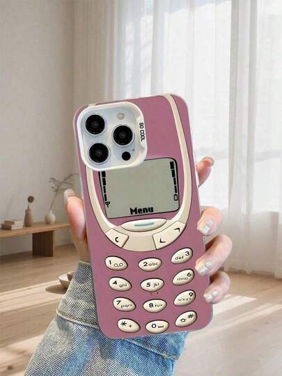 Pink Nokia Style Handyhülle, langlebige und stoßfeste Schutzhülle mit nostalgischem Handymuster, für iPhone 17 16 15 14 13 12 11 X XS XSMAX Plus Pro ProMax Hülle