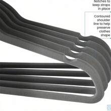 5pcs/Pack Velvet Hangers | Clothes Hanger | Magic Hanger | Adult Plastic Hangers, Super Load-Bearing | Sturdy And Durable Thick Hangers, 360° Rotating Silver Hook, Clothing Storage Magic Wand, Non-Slip Seamless, Ideal Storage Hanger, Thickened Hanger, Christmas Gift, Birthday Gift - Grey - View 6