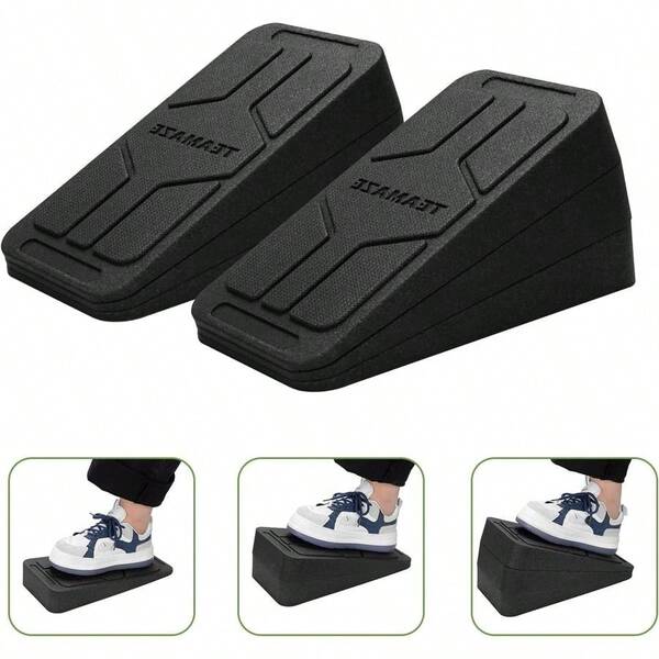 3 Pack Slant Board Squat Wedge Blocks For Calf Stretching, Adjustable Angles Non-Slip Rubber Foam Squat Wedge Ra...