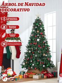2.10 Metros Árbol De Navidad Artificial Color Verde Pinos Navideños Decorados 1200 Con Soporte De Hierro Resistente Ramas Hoja Tradicional, Fácil De Armar, Apariencia Completamente Natural Para Decoraciones Navideñas, Decoración Del Hogar Y Accesorios Navideños - Verde - Ver 5