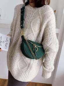 1 Stück modische neue einfarbige Damen Brusttasche mit matter Oberfläche, passend für Herbst und Winter, vielseitig und elegant, Wildleder Umhängetasche/Schultertasche