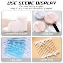 XXCV 3 Pcs Qtip Travel Case Transparent Qtip Holder For Cotton Rounds Swabs Floss - Transparent - View 4