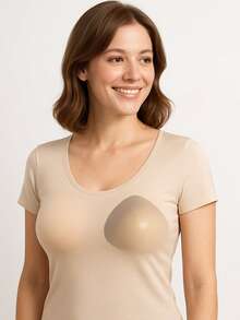 WANTES 1 Pc Triangular Shape Silicone Breast Form Woman Artificial Breast Prosthesis For Mastectom - Beige - View 2