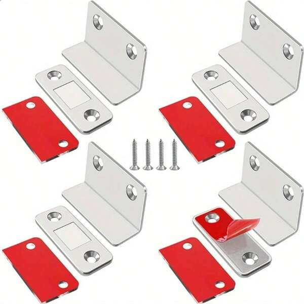 Practical Stainless Steel Sliding Door And Cabinet Door Stops, Non-Drilling Invisible Ultra-Thin Patch Cabinet Stops, Kitchen Cabinet Door Invisible Drawer Wardrobe Door Closers