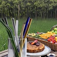 2pcs/5pcs/10pcs Reusable Colored Glass Straws, Bent Design Beverage Straws, Suitable For Cold & Hot Drinks, Milkshakes, Juices, Tea, Coffee, Milk, Wine, Kitchen Supplies, Holiday Parties, Birthday Parties - Multicolor - View 8