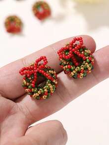 1PC 3D Beaded Christmas Tree Crystal Charms For DIY Crafts Christmas Keychain Bracelet Necklace Earring Jewelry Making Supplies