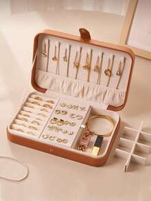 Large Capacity Luxury Jewelry Box, Jewelry Storage Box, Cabinet Storage Box, Necklace, Earrings, Bracelet, Ring Jewelry Box, French Exquisite Gold Jewelry Box, High-End Multilayer Lockable Large Capacity Anti-Oxidation Bracelet, Earrings, Necklace Jewelry Storage Box, Jewelry Tray, Jewelry Storage Box, Ring, Bracelet, Pendant Jewelry Organizer, Portable Travel Jewelry Box, Gift For Girlfriend/Mom/Mother's Day, Best Friend, Birthday, Valentine's Day, Christmas - Multicolor - View 13