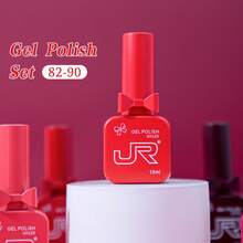 JR Set de 9 piezas de 15ml de esmalte de uñas en gel de colores, con botella y tapa con diseño de lazo para el Día de San Valentín, gel UV LED que se retira con remojo, regalo para las uñas de las niñas - Multicolor - Ver 2