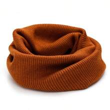 1pc Unisex Solid Color Wool Ribbed Thick Knit Neck Warmer Scarf, Fashionable Versatile Neck Protector For Autumn/Winter - Multicolor - View 23