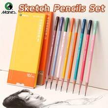 Marie's 10pcs Mary Sketch Pencil Set (4H/2H/HB/2B/4B/6B/8B/10B), Professional Black Art Charcoal Pencils For Drawing, Writing, Sketching, Graphite Study, Suitable For Students, Beginners And Artists Back To School Supplies - Black - View 1