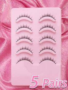 1/5/10对超薄自然假睫毛，1盒，蓬松柔软浓密3D水貂毛假睫毛，纤长纤细睫毛，凌乱睫毛根部，多层假睫毛，短而浓密假睫毛 - 自然纖長款 - 查看 11