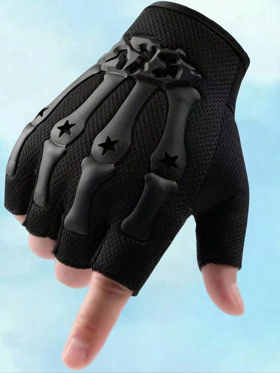 1 Pair Men's Outdoor Cycling Sports Fitness Half Finger Gloves - Multicolor - View 1