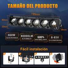 2 Pcs 460w Magnifying Lens Spotlight, For Cars And Motorcycles, 4 Modes With Strobe Light - Black - View 5