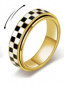 2pcs Stainless Steel Rotatable Rings, Relieve Stress, Suitable For Daily Wear (Gala, Birthday, Party), Gift - Multicolor - View 20