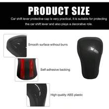 Compatible With Camry 2025 2024 2023 2022 2021 2020 2019 2018 Corolla Avalon Accessories Car Gear Shift Knob Cover Trim Protector Cap Carbon Fiber - 黑色 - 查看 4