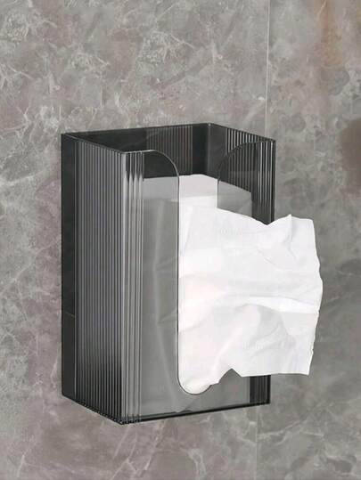 1 Set High Transparent Paperless Tissue Box, Wall-Mounted Paperless Tissue Box, Inverted Storage Rack For Bathroom, Toilet And Kitchen - Wall-Mounted Polished Plastic Tissue Box, Smooth Paper Dispensing, Suitable For Bathroom, Kitchen And Living Room Decor, Bathroom Storage And Organization, Applicable To 40 Scenarios, Suitable For 30 Holidays, Bathroom Decor, Streamlined Design, Lightweight Bracket, Small Space Solution
