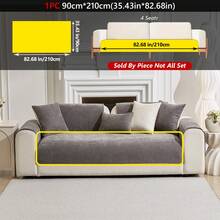 1pc Chenille Sofa Cushion - Skin-Friendly, Pet-Friendly, Machine Washable, Fits 1-4 Seater Sofa - Dark Grey - View 15