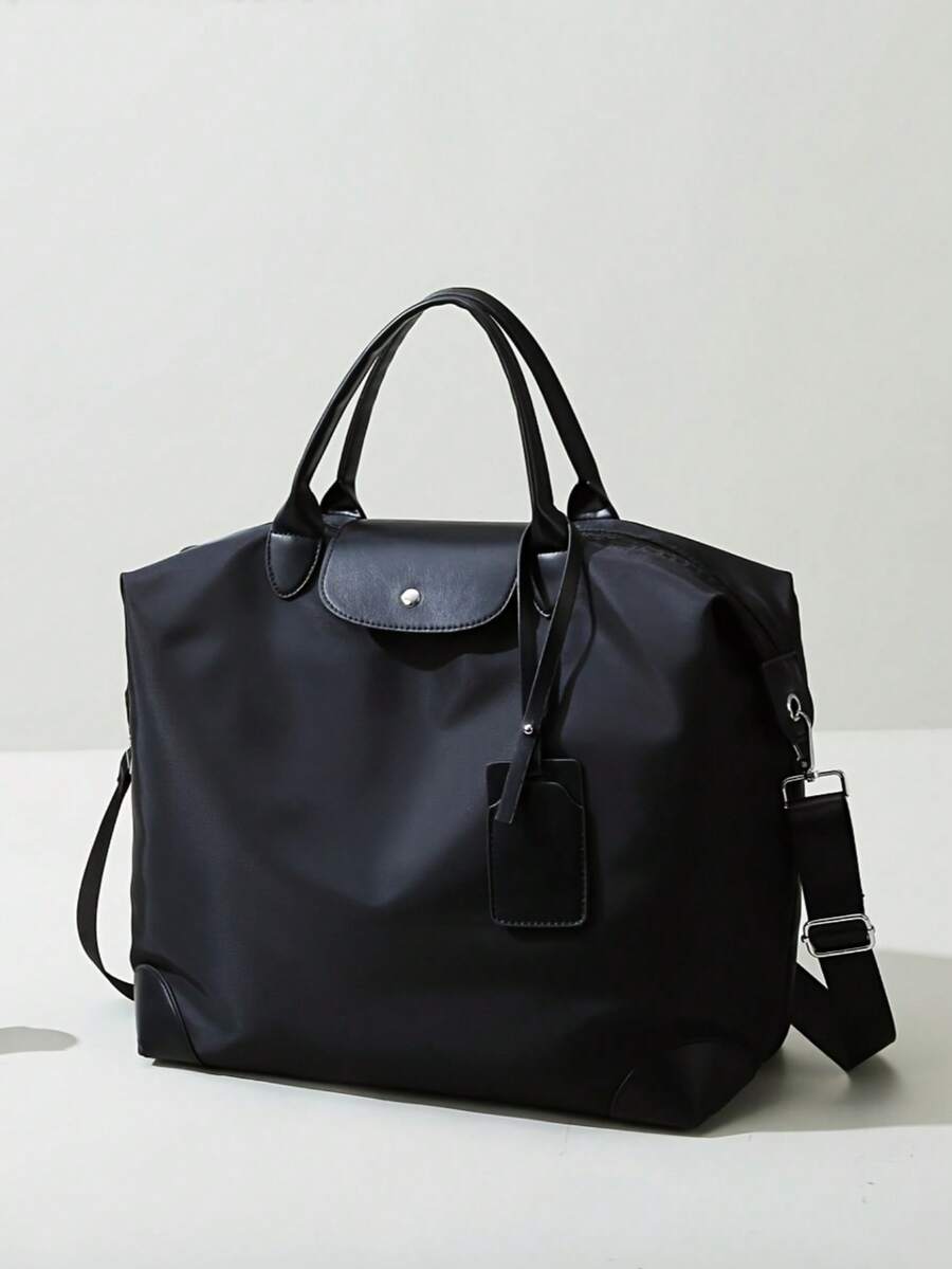 休闲百搭通勤大容量手提包，纯色 - 彩色 - 查看 1