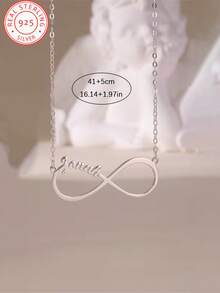 925 Sterling Silver Eternal Love Personalized Necklace - Infinity Symbol Couple Necklace - Women's Personalized Jewelry - Handmade Silver Name Necklace - Elegant Name Necklace - Multicolor - View 5