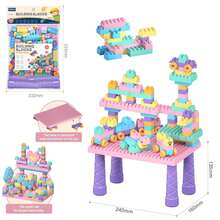 DIY Building Block Table, Large Building Blocks, Suitable For Boys, Multifunctional Educational Toy, Suitable For Girls And Teenagers, Mixed Colors, ABS Material, Perfect For Birthday, Christmas, Thanksgiving, Halloween And Holiday Gifts 88/ - Pink - View 11