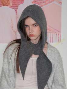 1pc Women's Knitted Hooded Cap,Y, Versatile, Comfortable, Breathable, Foldable, Suitable For Daily Commute, Camping, Travel, Hiking, Theme Parks, Cafes, Farms, Gatherings, Parties, Photography, Autumn/Winter - MM2706 - View 5