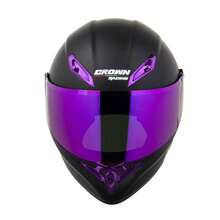 Crown Racing Helmet Modular Motorcycle Helmets, Flip-Up Model 901 - Purple - View 2