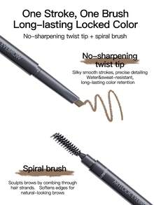 the SAEM Deshine Dual-Ended Eyebrow Pencil, Waterproof, Sweat-Resistant, Natural, Long-Lasting, Smudge-Proof, Easy Application, Fine Tip, Wild Brow - 01 Brown - 01 Brown - View 6