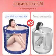 Bañera plegable y portátil extra grande - Compacta, fácil de montar para uso en interiores y exteriores, ideal para espacios pequeños, bañera plegable portátil para adultos con doble desagüe para un baño de inmersión tipo spa - Multicolor - Ver 10