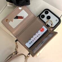 Popular Rhombus Fragrance Phone Pouch/Case, Multiple Card Slots, Premium Quilted Leather, Sheepswool Print, Crossbody Strap, Coin & Card Slots, Portable Vacation Protective Cover, Compatible With IPhone 17/17 Pro/17 Air/17 Pro Max/16 Pro Max/16/16 Pro/16 Plus/15/15 Pro/15 Pro Max/12/13/14 Pro Max/12 Pro/12 Pro Max/13 Pro/13 Pro Max/14 Pro/14 Pro Max/14 Plus/11/11 Pro/11 Pro Max, PU Leather Fashion Smartphone Case, Available In Pink, Black, White, Blue, Khaki, And Brown. Waterproof, Shockproof, Drop-Resistant, And Scratch-Resistant. - 藍色 - 查看 3