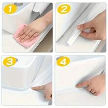 1/2 pièces Ruban de calfeutrage, ruban d'étanchéité en PVC imperméable, ruban adhésif pour plan de travail de cuisine, évier, baignoire, salle de bain, douche, toilette et sol mural, protecteur de bord