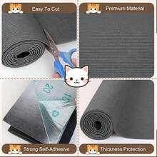 15.8 X 78.7 Inch / 40 X 200 Cm Trimmable Self-Adhesive Cat Scratch Pad - Perfect For Protecting Furniture From Scratching - Dark Grey - View 11