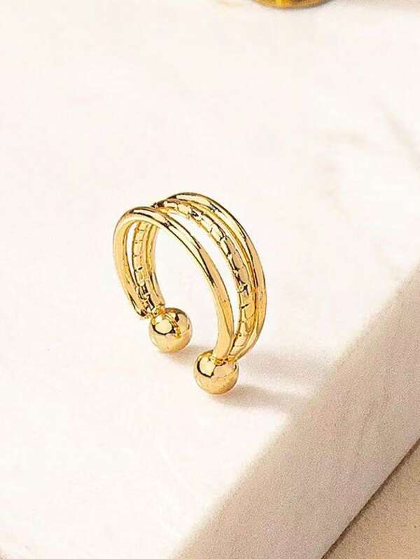 Elegant Vintage Style Zinc Alloy Lip Ring - 1pc Minimalist Unplated Open-End Wire Lip Cuff For Daily Wear And Gifts, All-Season Accessory