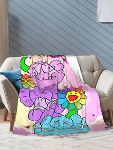 Kawss Kawaii Kaw Blanket The Ultimate Anime Fan Gift - Luxuriously Soft Flannel Blanket, Cartoon Printed Throw For Home, Camping, Travel, Perfect For Christmas & Birthdays - 黑色 - 查看 6