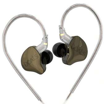 BOATS Nuevos auriculares intraurales con estilo, con conector de 3.5 mm, cable transparente anti-tracción, calidad de sonido HI-FI sin pérdidas, graves profundos, adecuados como regalo de cumpleaños/festividad para hombres y mujeres