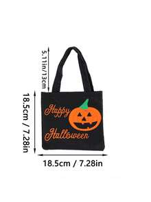 Halloween Pumpkin Tote Bag, Non-Woven Gift Bag, Halloween Storage Bag
