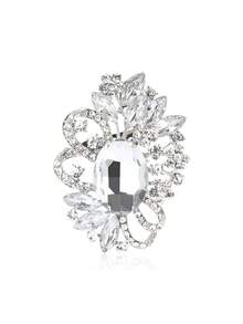 Trâm cài áo đính đá sang trọng dành cho nữ, nam nữ, ghim hoa thủy tinh thanh lịch, phụ kiện cưới, trâm cài áo, phụ kiện tiệc tùng/quà tặng huy hiệu tụ họp bạn bè - Kính cỡ trung (0022) - Xem 7