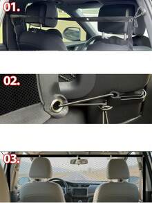 1个黑色宠物车载隔网，方便您携带宠物外出。这款隔网可用作狗狗汽车座椅套、宠物汽车座椅或宠物车载隔离网（带可调节绳钩）。多功能车载隔离网适用于SUV、轿车和卡车。是万圣节或圣诞节的完美礼物之选。 - 彩色 - 查看 5