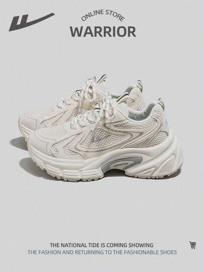 WARRIOR 1双女士运动系带运动鞋，透气舒适休闲鞋，厚底低帮户外厚底运动鞋