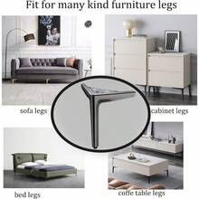 Metal Furniture Leg Set Of 4 Modern Iron Diamond Triangle Furniture Feet DIY Alternative Black Suitable For Cabinets Cupboards Sofa Chairs Ottomans Desks Etc Gray18cm - Gray - View 2