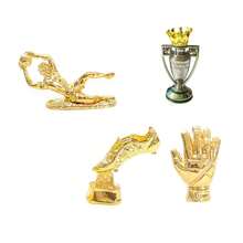 体育奖杯桌面摆件/装饰品，适用于英超联赛、金球奖、欧洲杯、足总杯等体育赛事纪念品，可作书挡装饰或小礼物。 - 金色 - 查看 3
