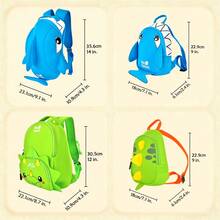 WIN.MAX 2-6岁恐龙玩具、鲨鱼玩具，男女通用，男孩生日礼物，幼儿背包，婴儿礼物，儿童背包，9英寸、12英寸、14英寸 - 彩色 - 查看 2