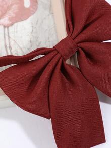 1pc Japanese Style Red Bow Tie, Suitable For Shirt Matching - Burgundy - View 3