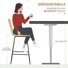 HOMCOM Set Of 2 Bar Stools With Backrest, Boho Design, PE Rattan, Includes Footrest, 42.5 X 52 X 102, Yellow + Black On The Site - 1 - View 3