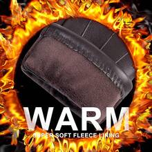 Winter Fashion Leather Gloves For Men, Finger Touchscreen Texting Wool Lined Warm Windproof Suede Driving Gloves - màu nâu - Xem 5