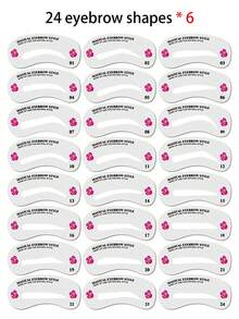 24 قطعة مجموعة أدوات مكياج الحواجب، تشمل قلم حواجب ثنائي الطرف، قوالب حواجب، أدلة تشكيل الحواجب، قلم حواجب مثلث فائق الدقة وطويل الأمد، مقاوم للتلطيخ، قالب تشكيل الحواجب، 24 قالب قالب الحواجب، أدوات مكياج سريعة لمدة 3 دقائق للنساء، أدوات تنظيف وتزيين الحواجب، مناسبة للمبتدئين والمحترفين
