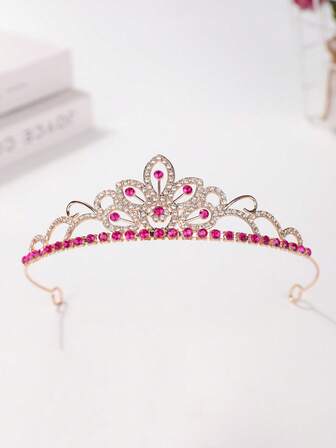 1pc Bridal Headpiece, Elegant Sparkling Crystal Crown Headband Wedding Hair Accessory, Coronas, Tiara, Costume Crown