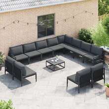 Garden Sofa Set Anthracite Steel - Multicolor - View 3
