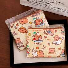 Monedero de capibara con estética Ins, bolsa de almacenamiento con cremallera mini para mujeres, adolescentes y niñas - Auriculares, lápiz labial, toallas sanitarias - Multicolor - Ver 15